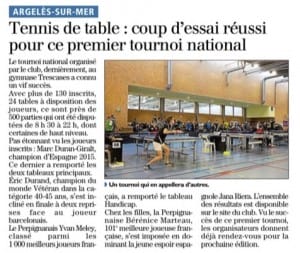 Tournoi de Noel 2019-ARGELES-TT